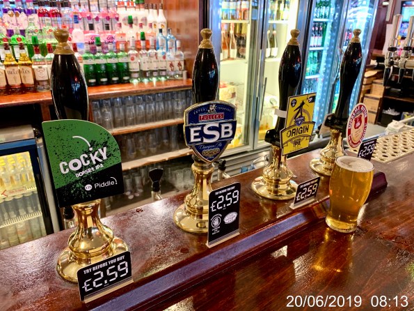 Handpulls at The Swan, Weymouth